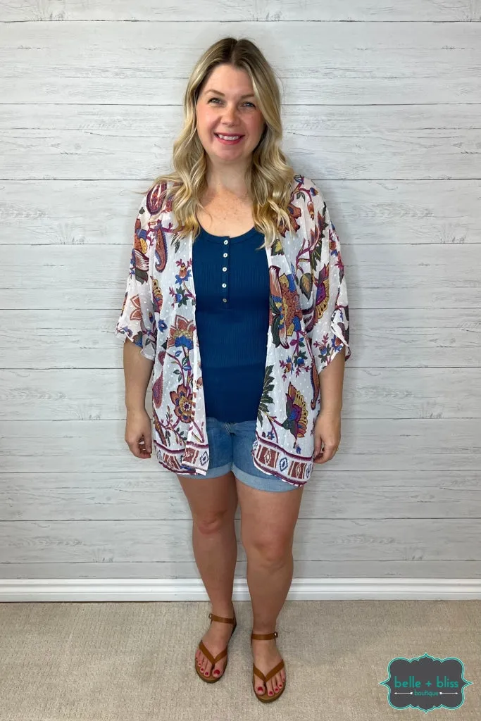 Mira Henley Tank - Blue Lagoon
