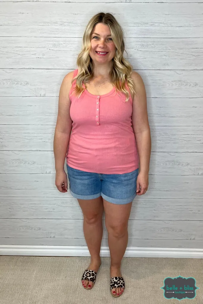 Mira Henley Tank - Bubblegum