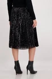 Monari Black sequin Midi Skirt 806547
