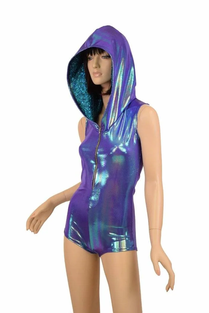 Moonstone Zippered Hoodie Romper