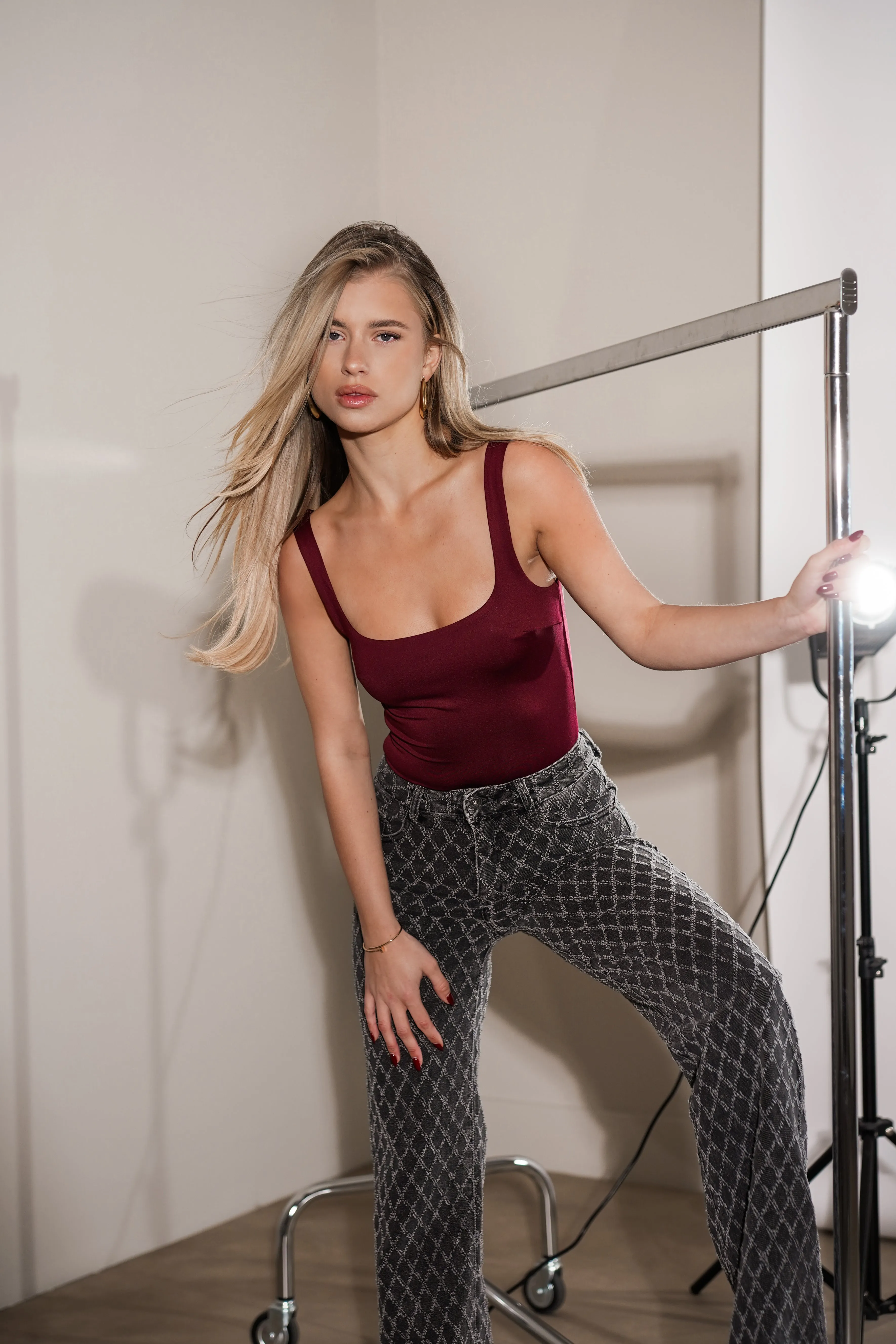 Mouwloze bodysuit seamless bordeaux -  Leila