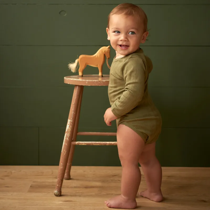 Nature Baby LS Bodysuit Derby 2 PK - Woodland Rose/Cypress