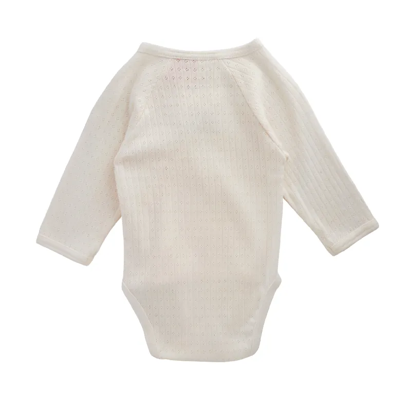 Nature Baby L/S Kimono Bodysuit - Pointelle Rose