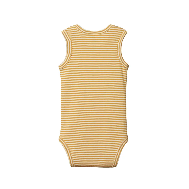 Nature Baby Singlet Bodysuit - Honey Stripe