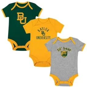 NCAA Baylor Bears Infant 3pk Bodysuit - 0-3M
