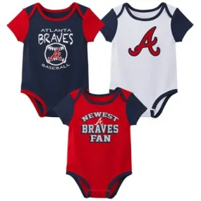New - MLB Atlanta Braves Infant Boys' 3pk Bodysuit - 18M