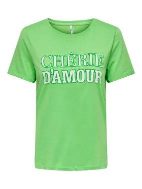 Onlrebecca S/s Amour Top Box Nl Jrs - Groen