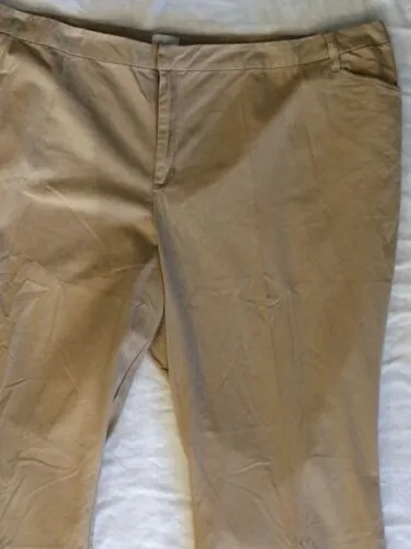 Only Necessities Size 38 Beige Solid Cotton Twill Pants