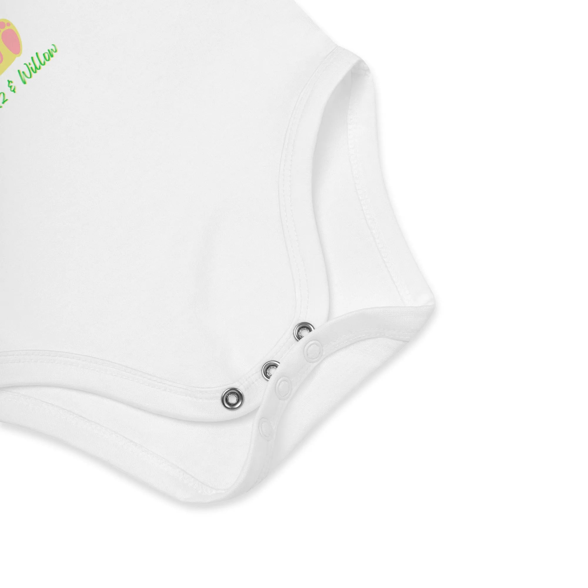 Organic cotton baby bodysuit, Bunny Smile - Fitz & Willow