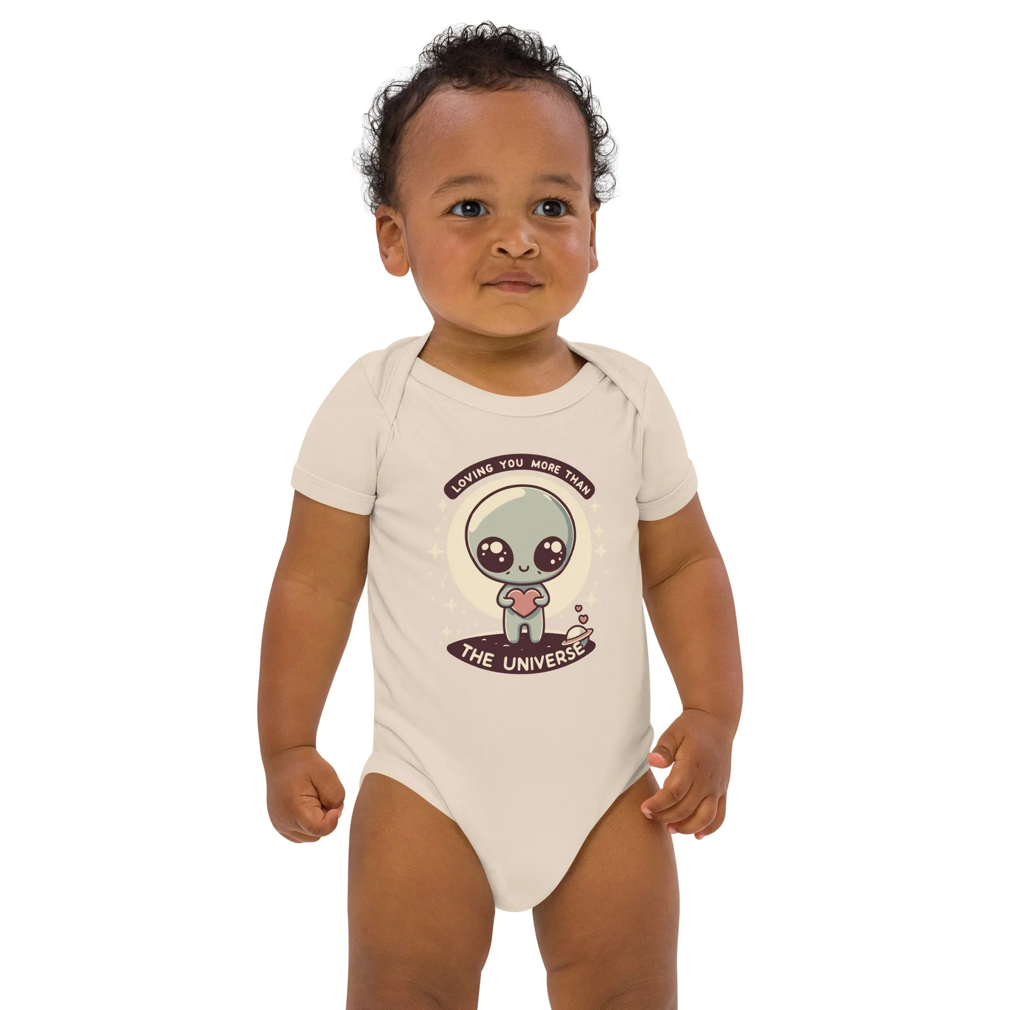 Organic Cotton Baby Bodysuit Loving You More Than The Universe