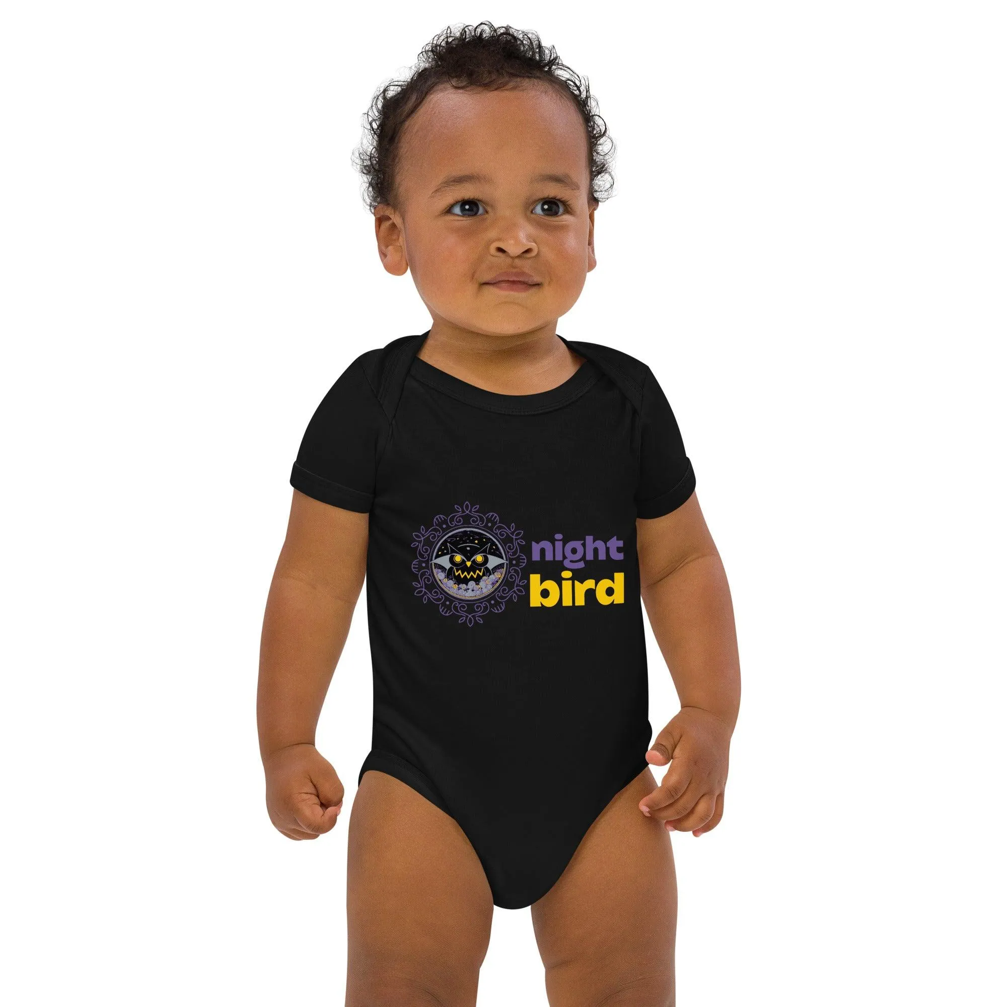 Organic Cotton Baby Bodysuit Night Owl