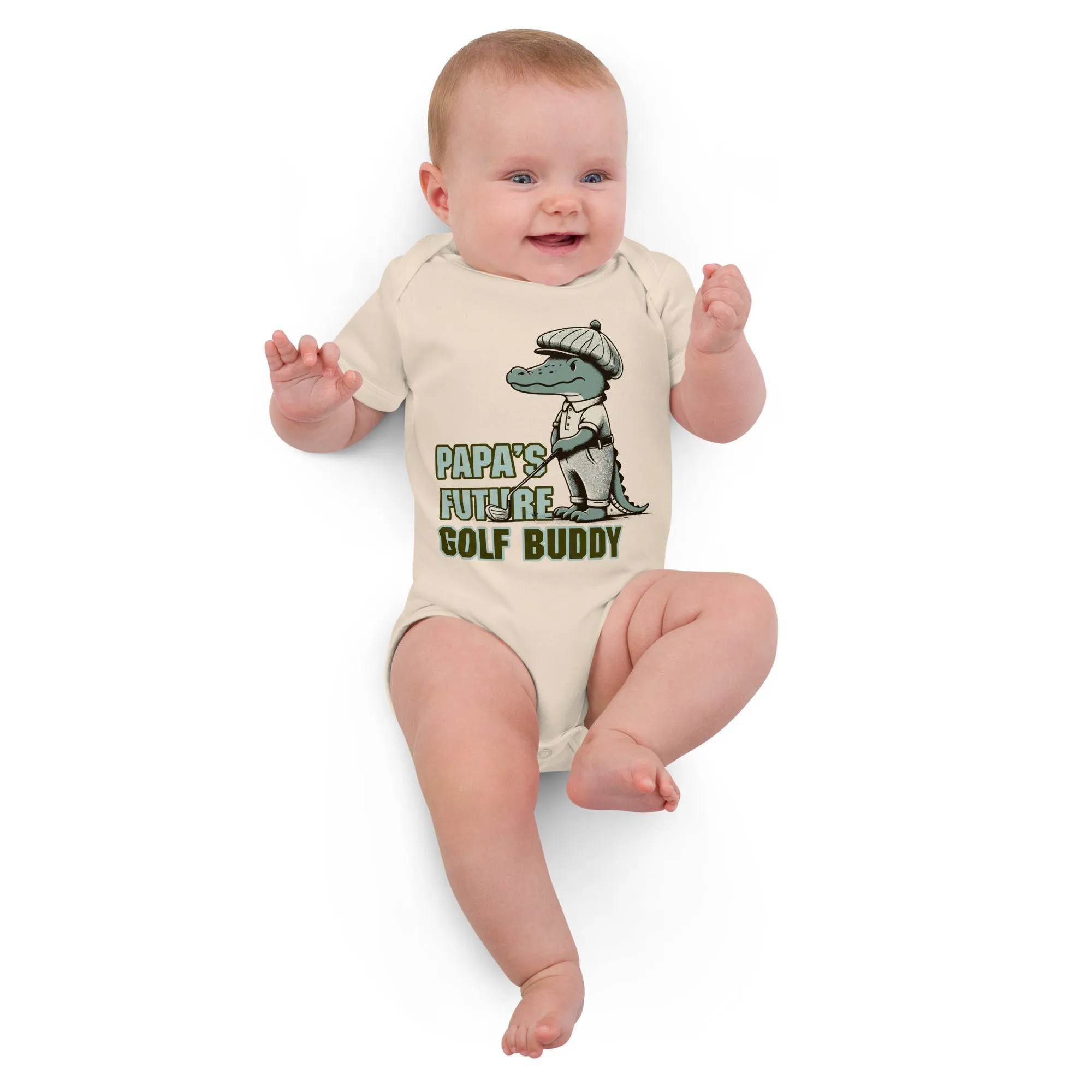 Organic Cotton Baby Bodysuit Papa’s Future Golf Buddy