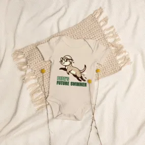 Organic Cotton Baby Bodysuit Papa's Future Swimmer