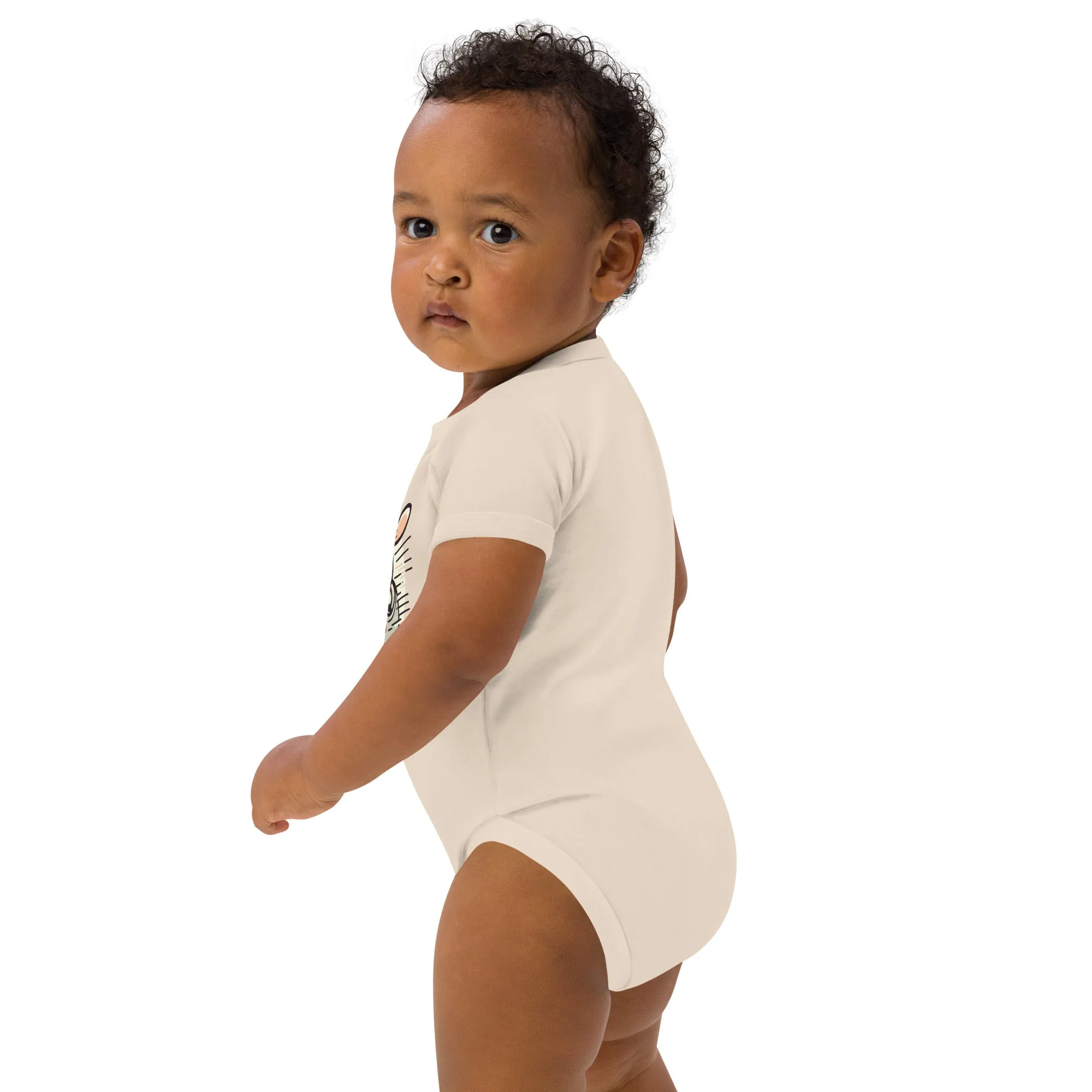 Organic Cotton Baby Bodysuit Racing Vrooom Rabbit