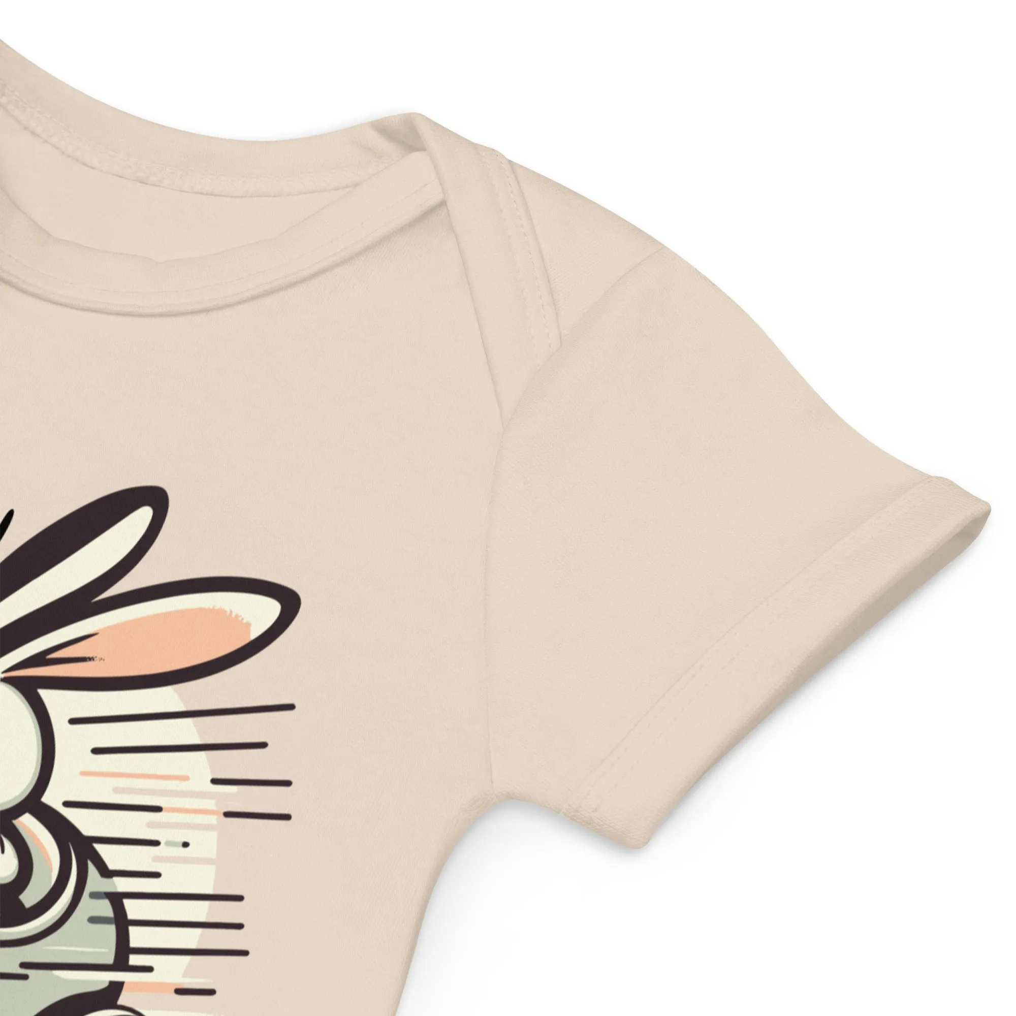 Organic Cotton Baby Bodysuit Racing Vrooom Rabbit