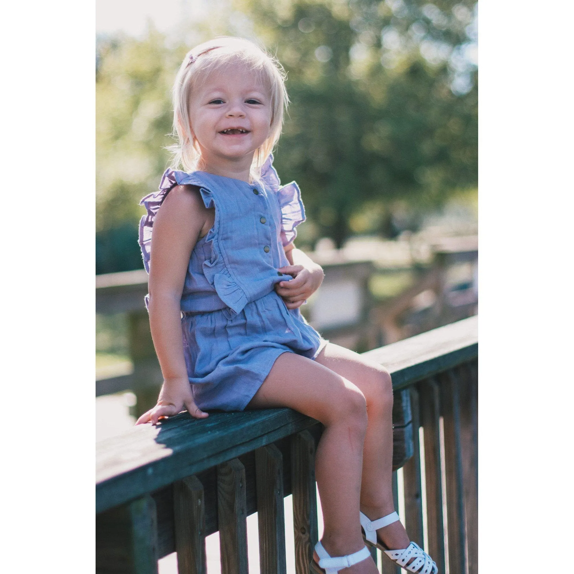 Organic Kids' Muslin Ruffle Bodysuit