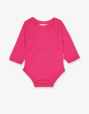 Organic Pink Basic Long-Sleeved Baby Bodysuit