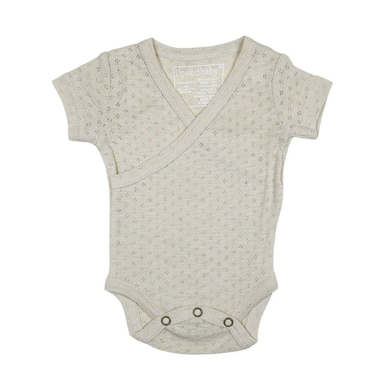 Organic Stone Pointelle Wrap Bodysuit