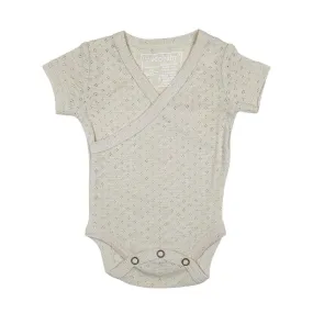 Organic Stone Pointelle Wrap Bodysuit
