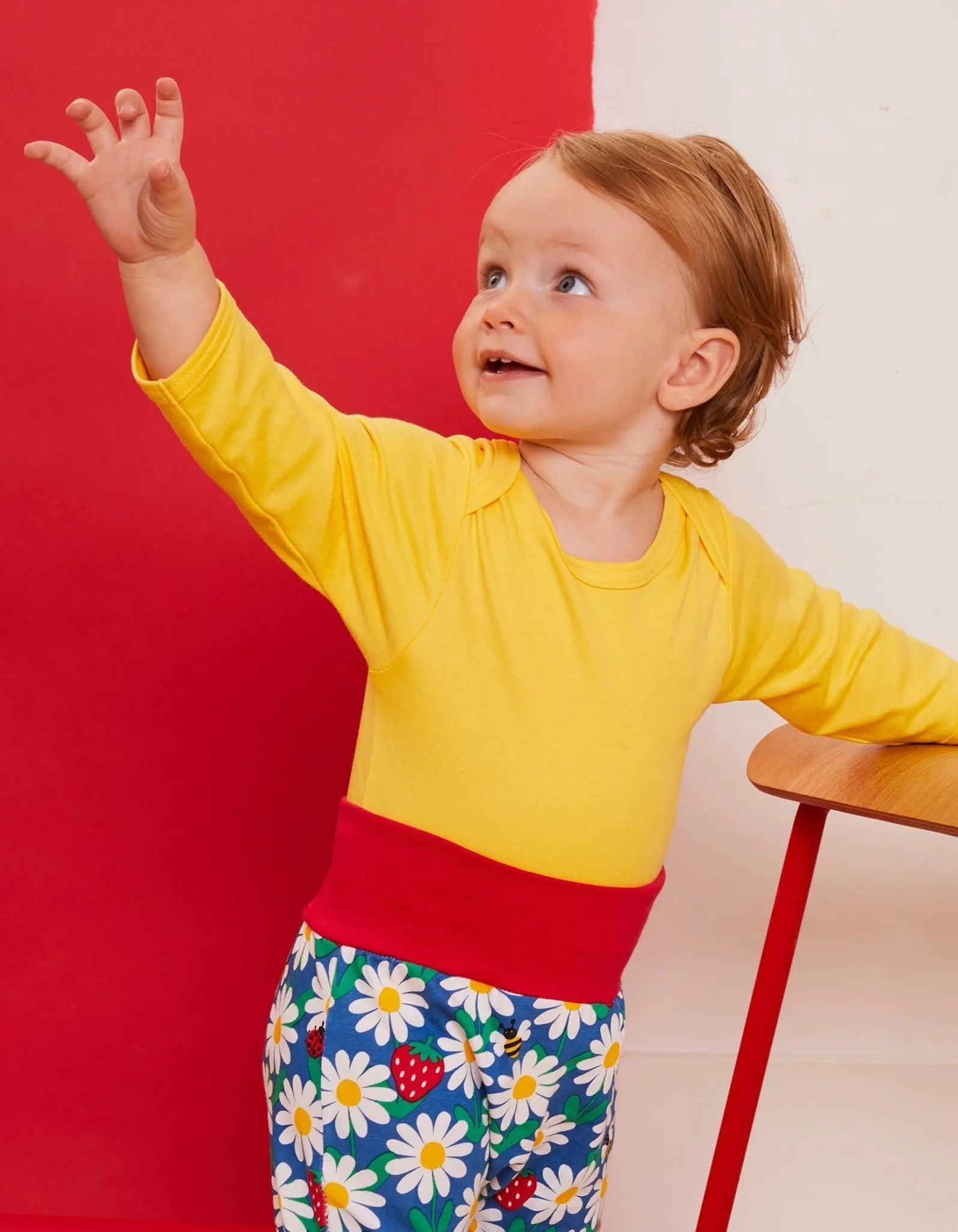 Organic Yellow Basic Long-Sleeved Baby Bodysuit