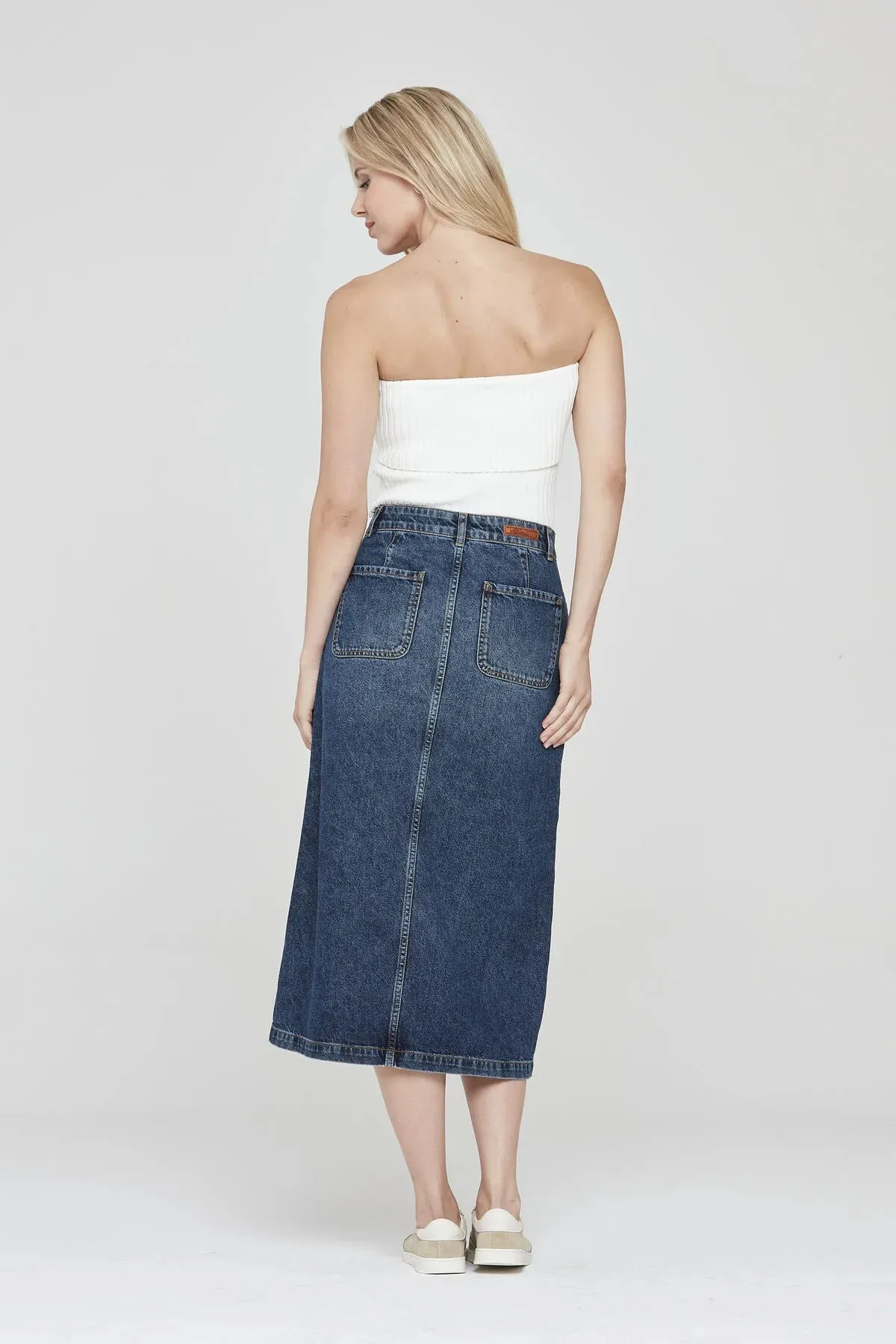 Pantamo Jeans Pantamo Mid-Tone Distressed Blue Woman's Denim Skirt