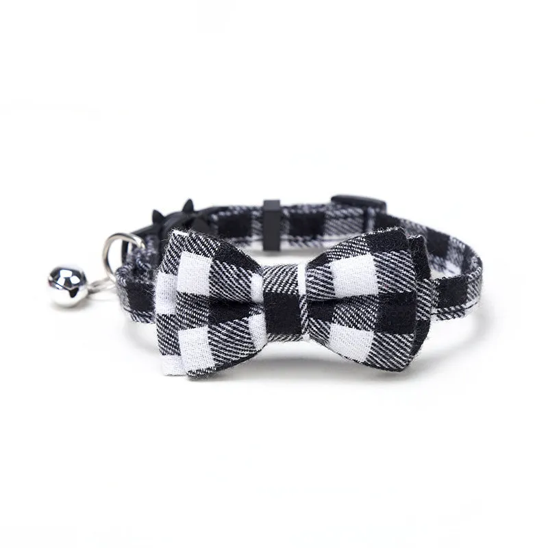 Patch Buckle Cat And Dog Collar with Bow
