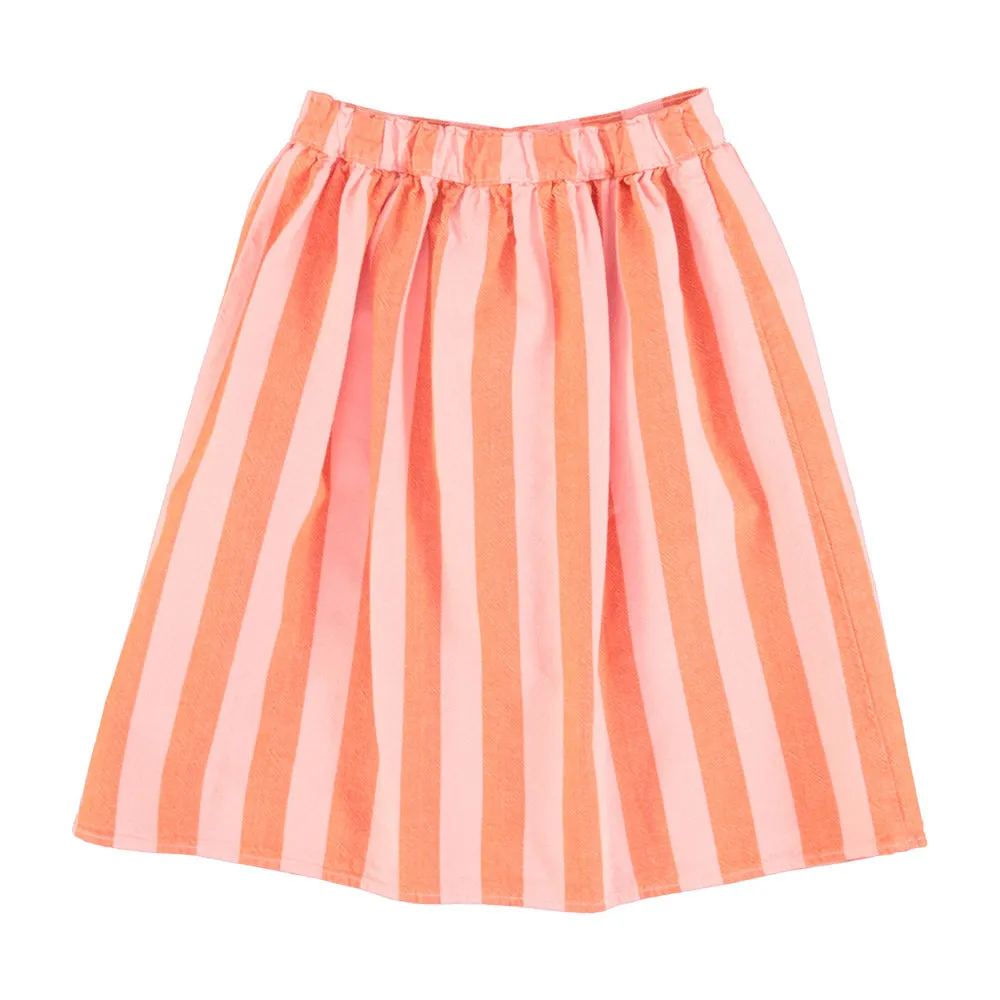 PIUPIUCHICK ORANGE PINK STRIPED POCKET SKIRT [FINAL SALE]