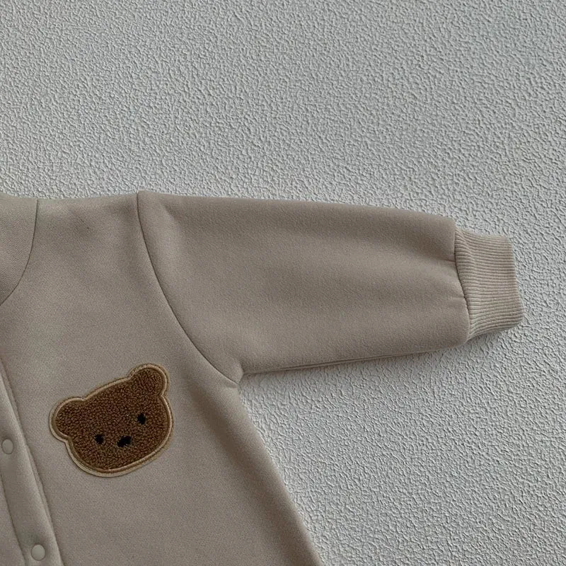 Plush Hooded Bodysuits For Baby Boys & Girls