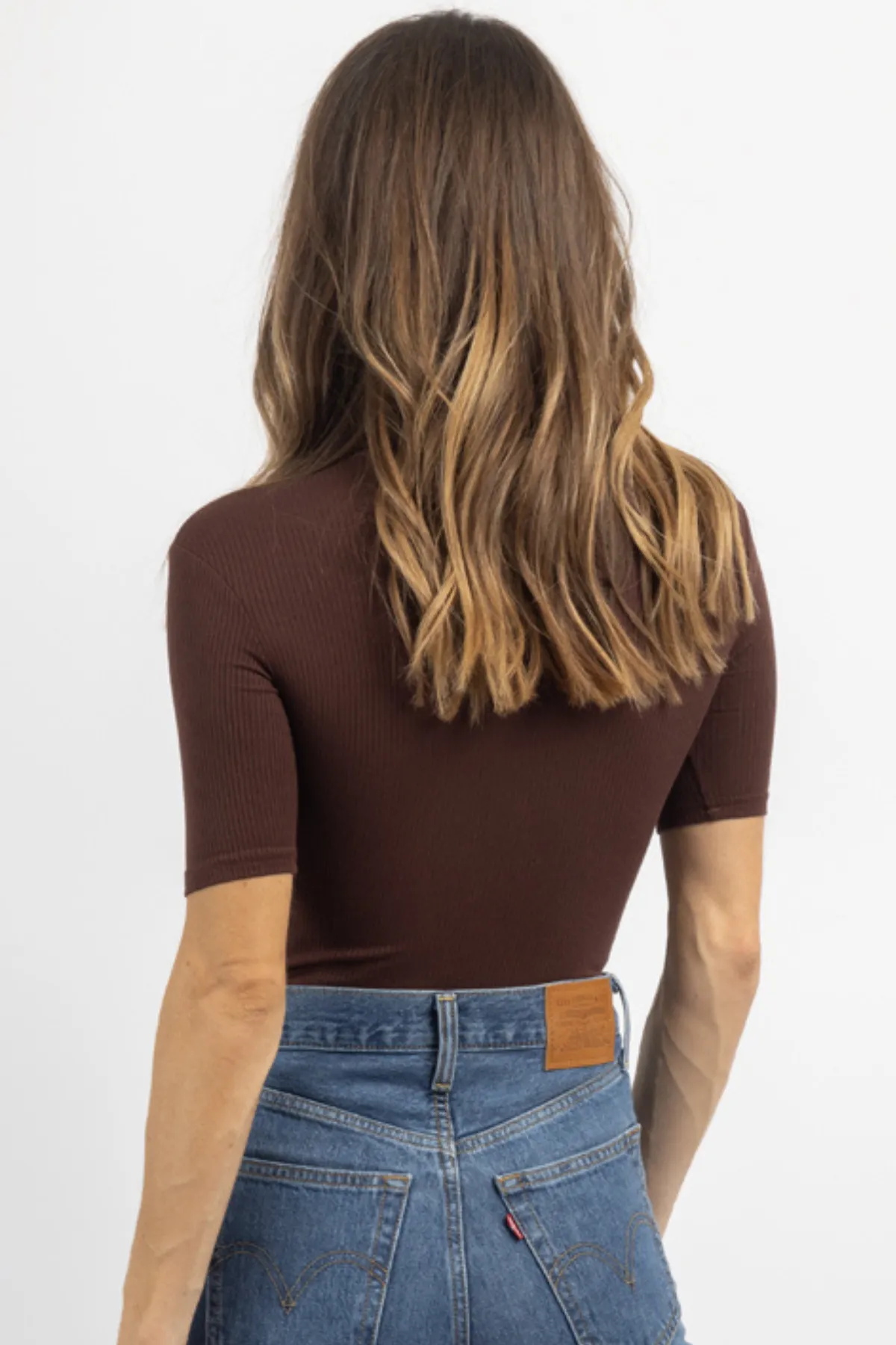 REMY BROWN BUTTON BODYSUIT