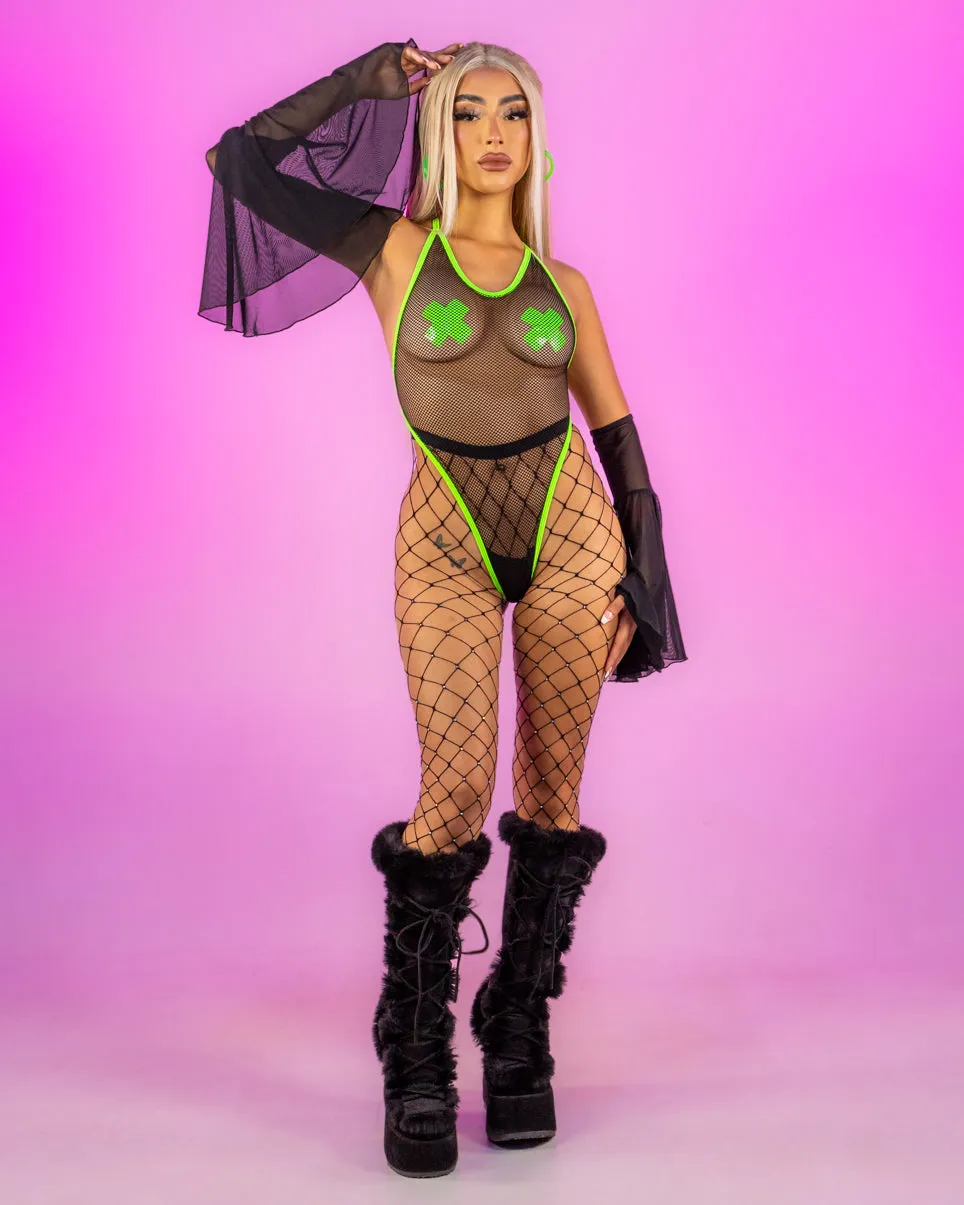 Rolita Couture X RW Black Fishnet Bodysuit