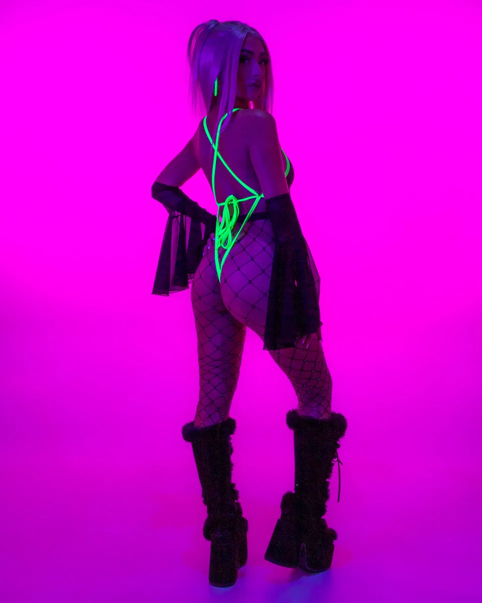Rolita Couture X RW Black Fishnet Bodysuit