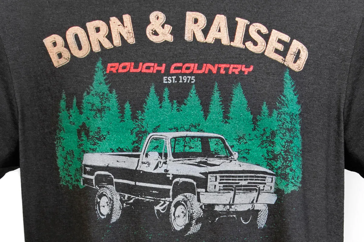 Rough Country T-Shirt - Born & Raised - Black - 3XL