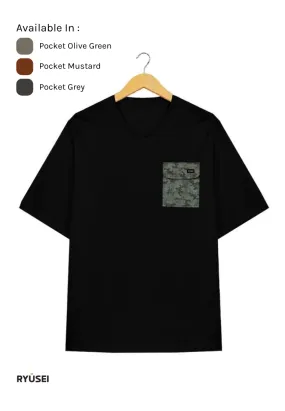 Ryusei Kaos Pria Oversize Boxy Hatanaka Pocket