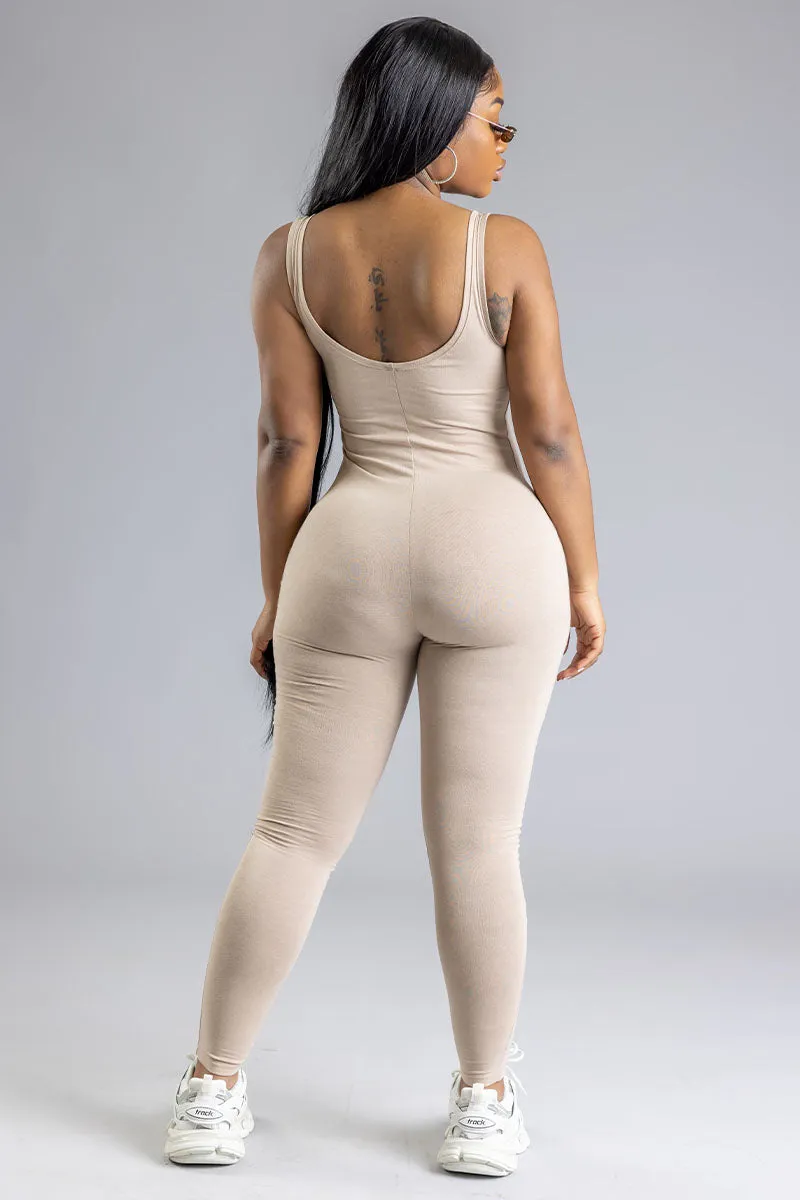 SAND N ORANGE CNT BAR BODYSUIT