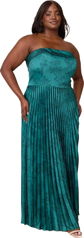 Saylor Satin Pleated Floral Print Dress | Made To Order