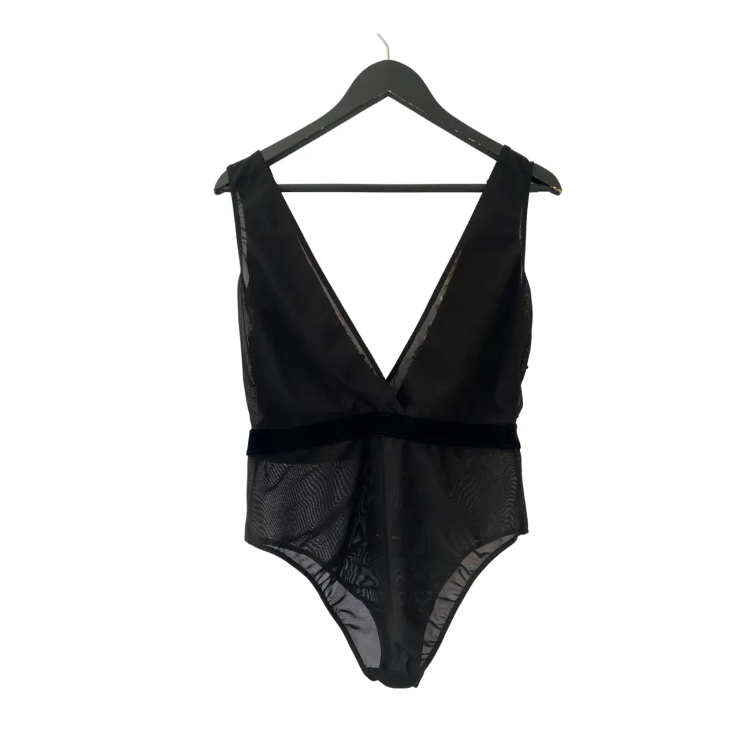 Sequins Bodysuit Black Metallic Ombre SIZE 16
