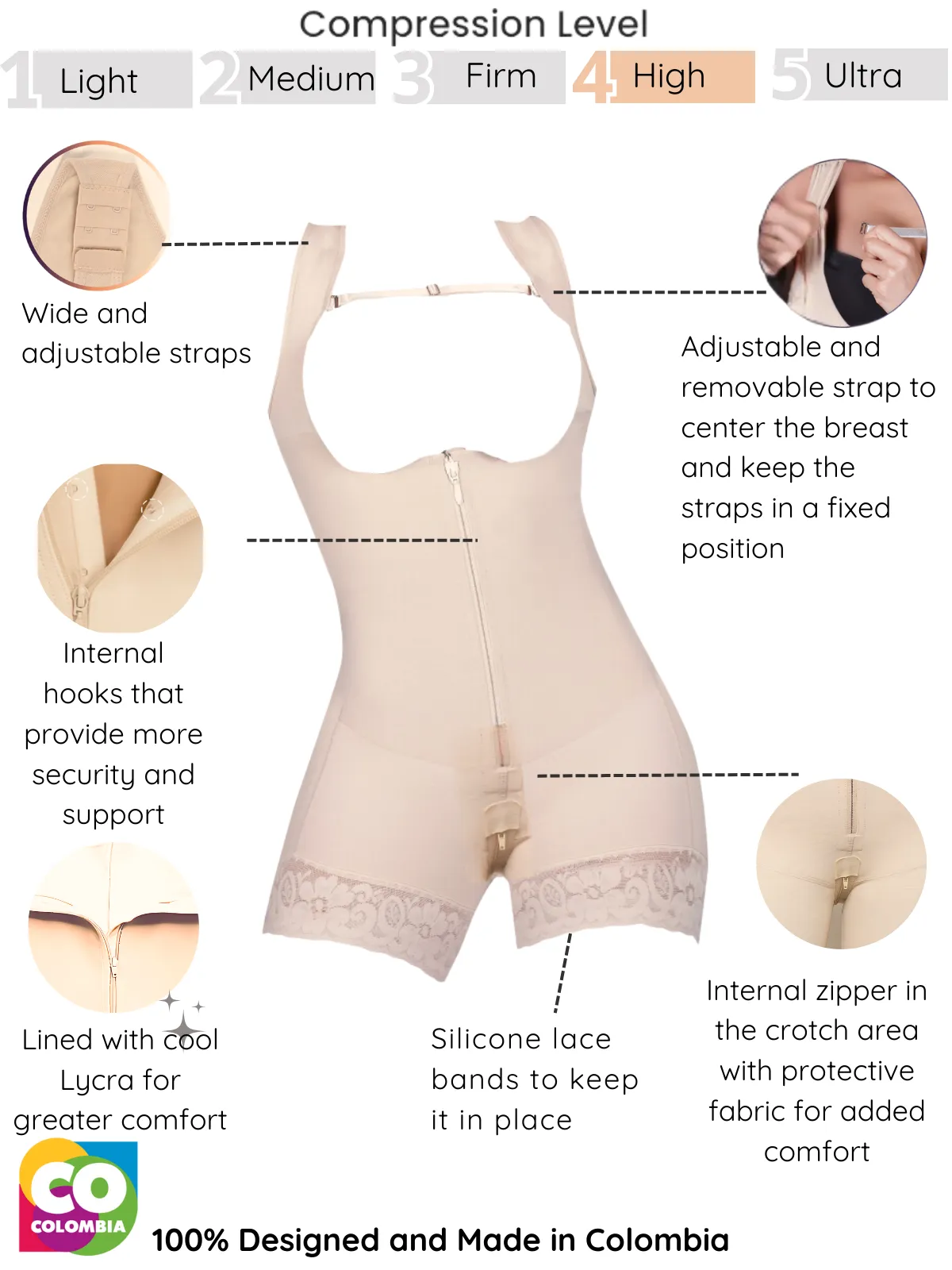 Siluet 1028 Bodysuit Slimming Shaper with Latex – Full Body Control & Everyday Comfort