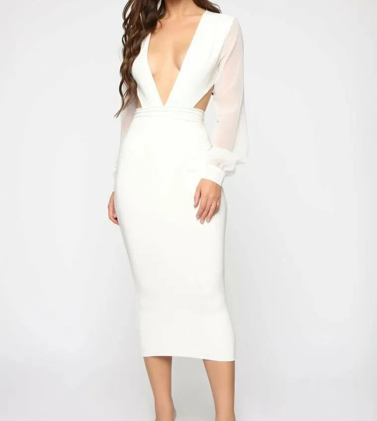 Sonia Deep V Long Sleeve Bodysuit