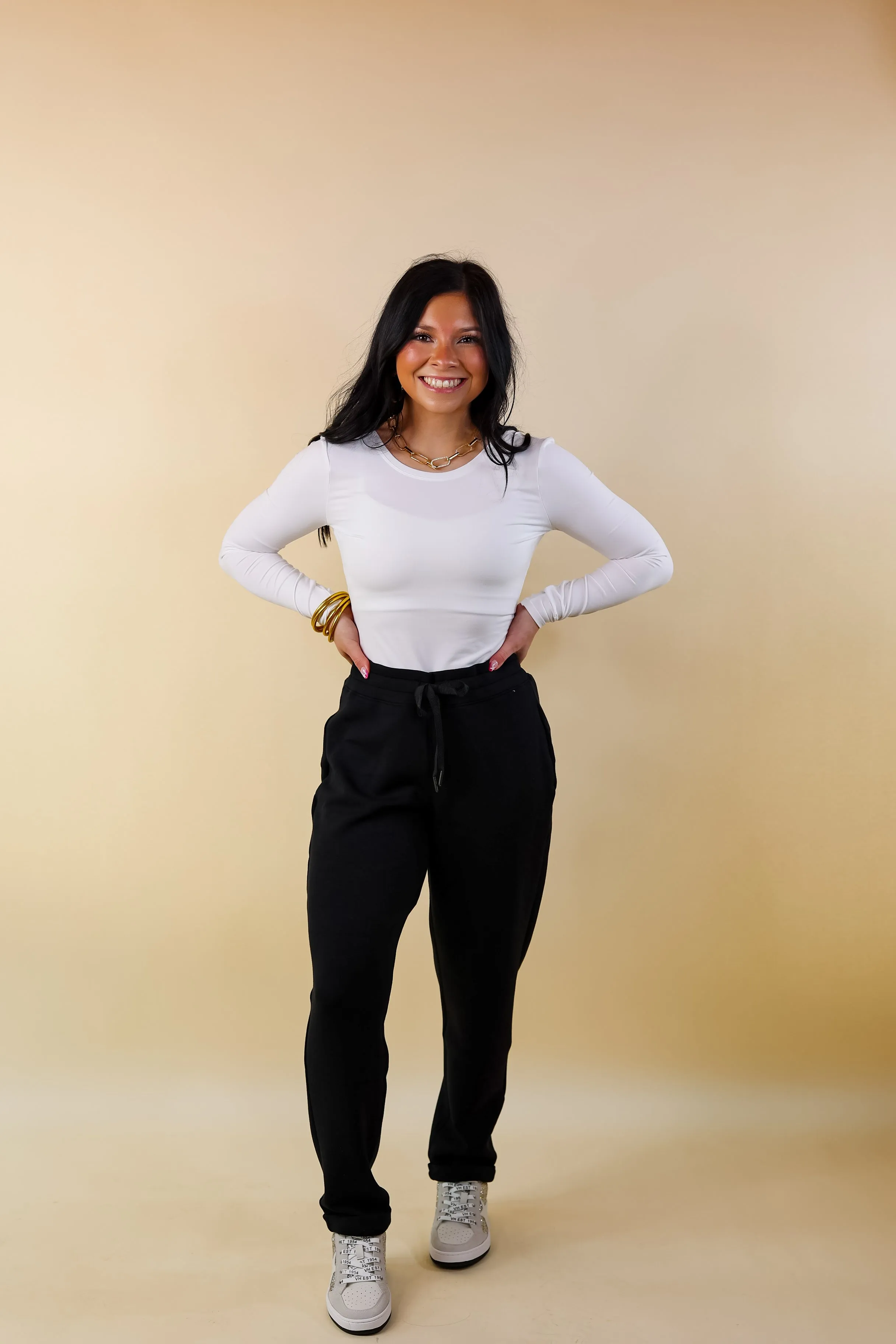 SPANX | Suit Yourself Long Sleeve Scoop Neck Bodysuit in White
