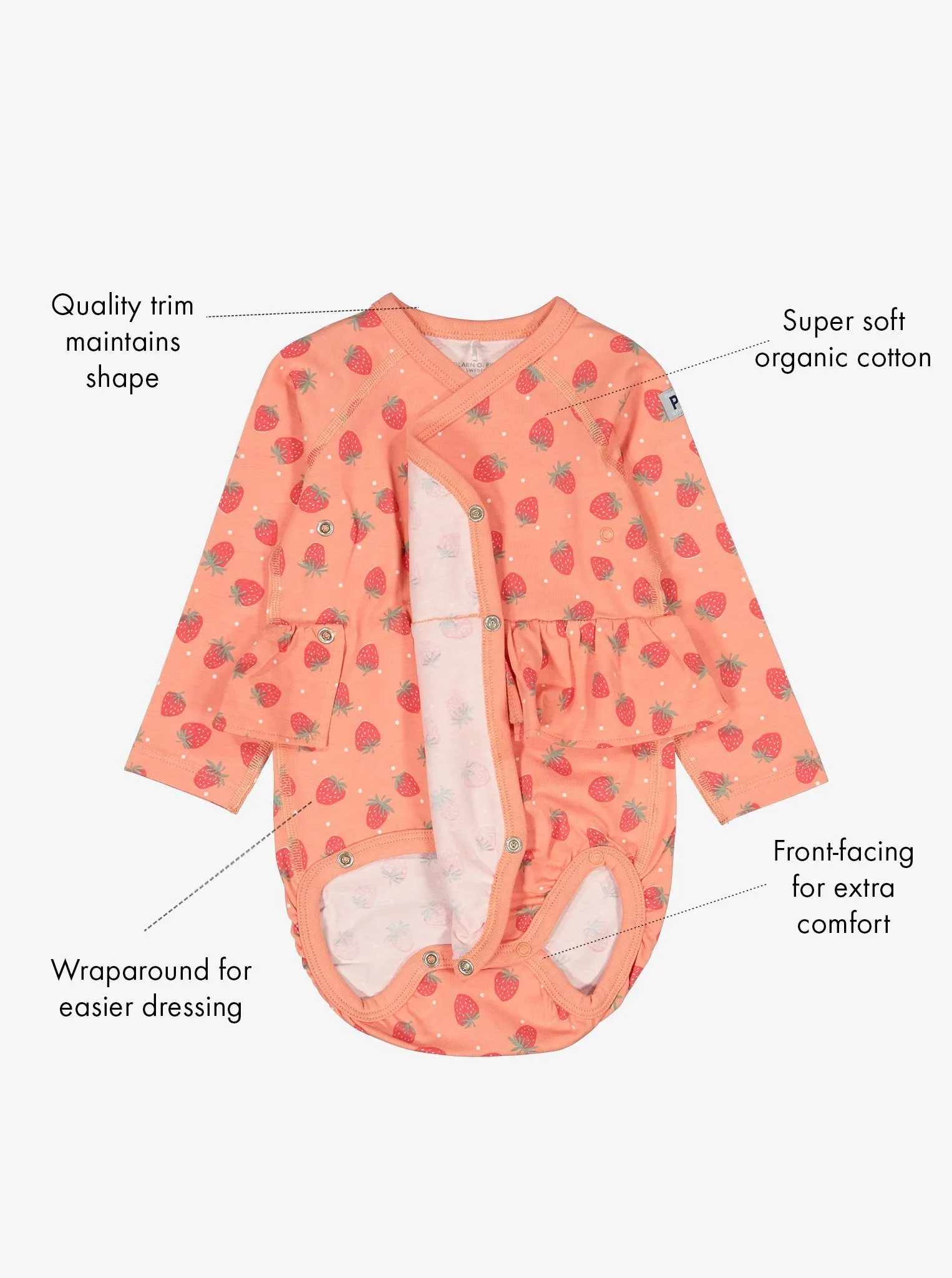 Strawberry Print Wraparound Babygrow