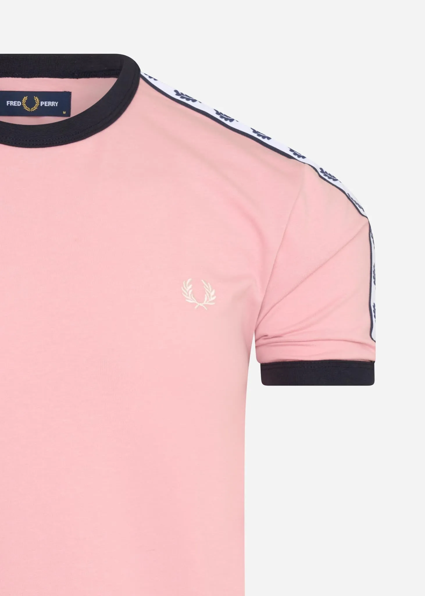 Taped ringer t-shirt - chalky pink