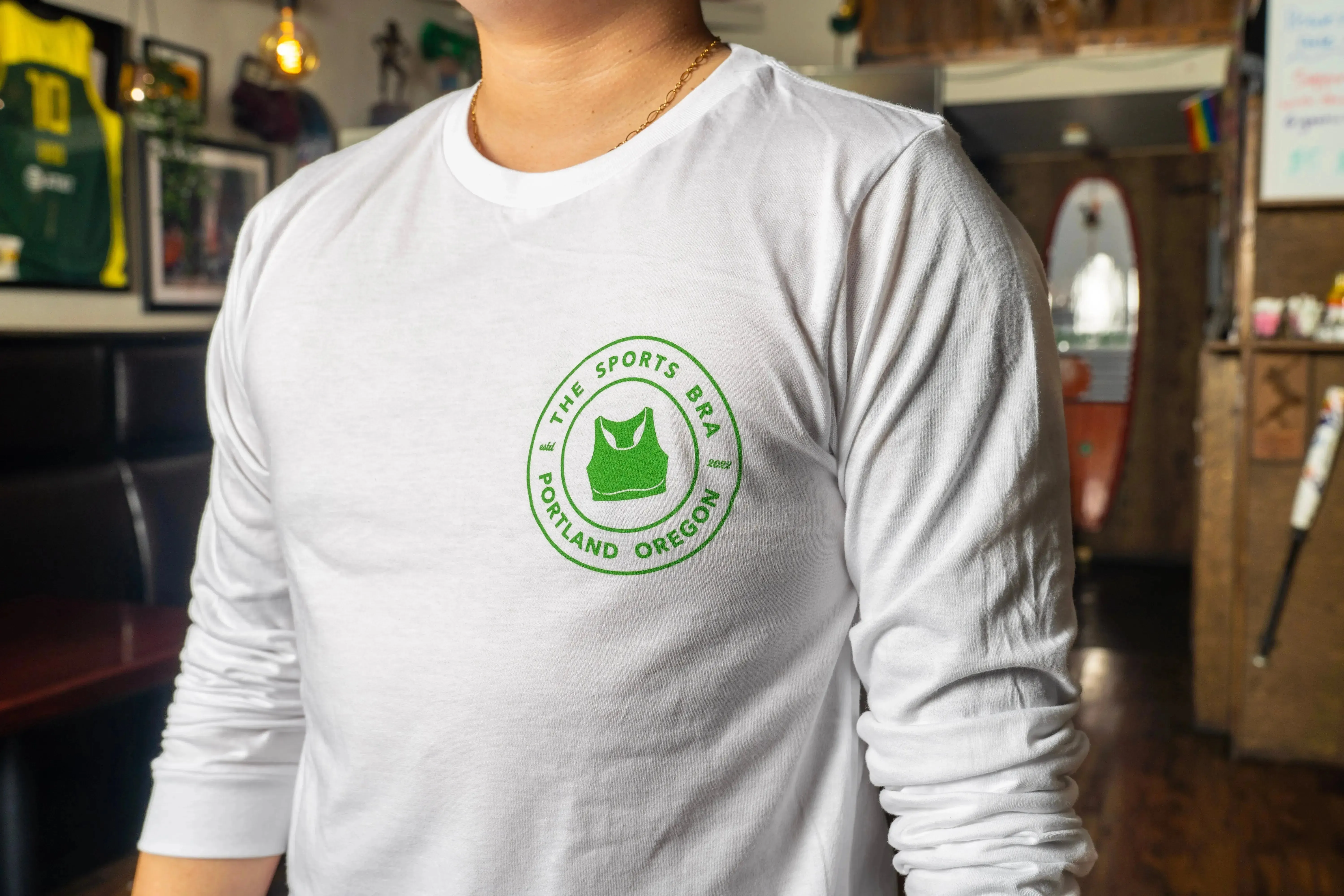 The Sports Bra Long Sleeve Tee (White)