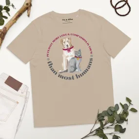 Unisex organic cotton t-shirt Cat & Dog Love