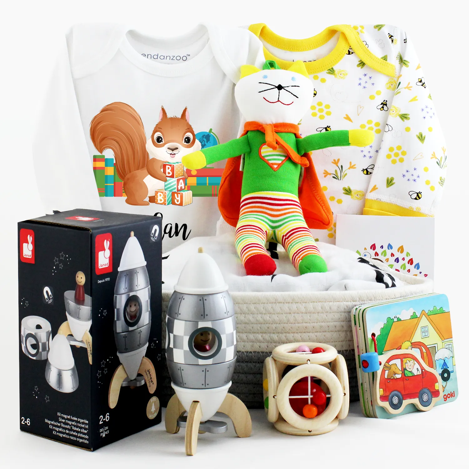 Zeronto Baby Gift Basket - Little Rocket Scientist & Friends